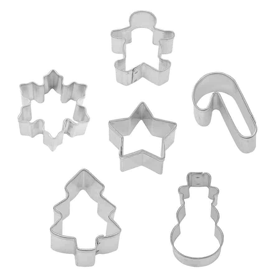 Mini Christmas 6 PC Cookie Cutter Set on Wreath Card