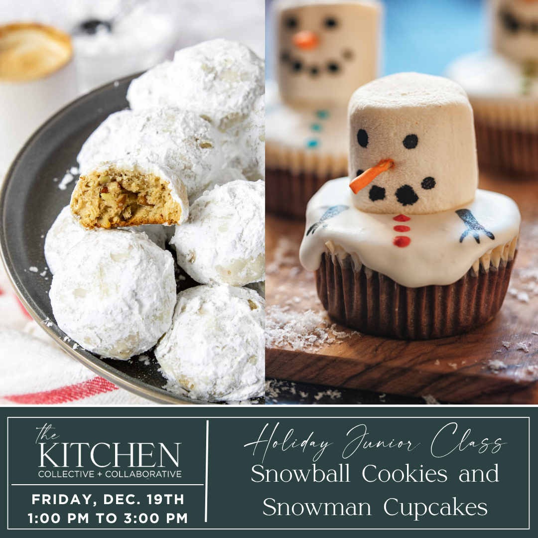 Holiday Candy Class - Junior Chefs Snowball Cookies + Snowman Cupcakes