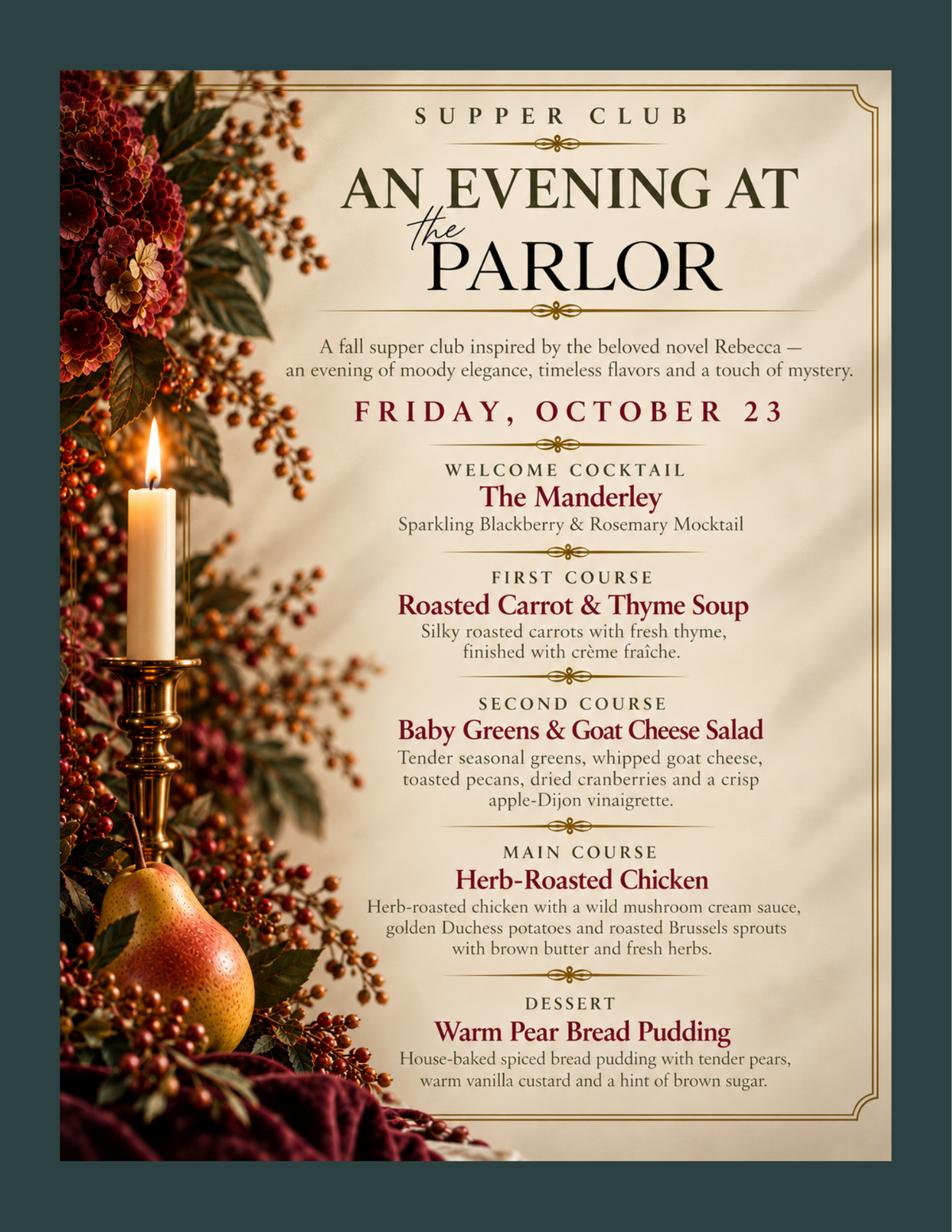 An Evening at The Parlor: October Supper Club