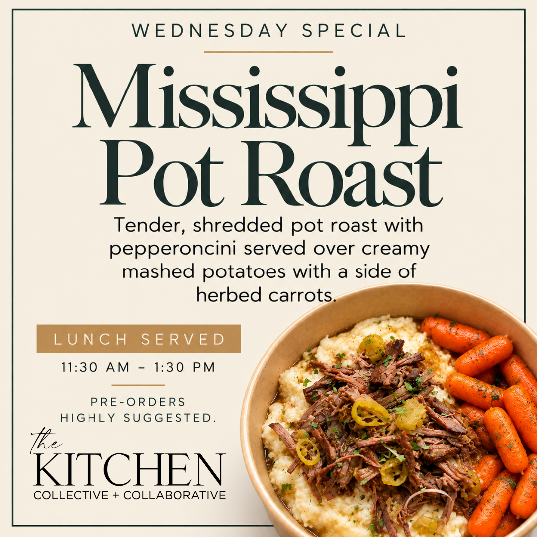 Mississippi Pot Roast with Mashed Potatoes & Herb Carrots