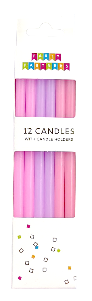 Pink & Purple 12 Candle Set