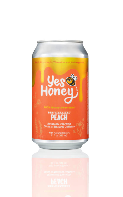 Yes Honey - 100% Honey Sweetened Soda - Sparkling Peach Tea