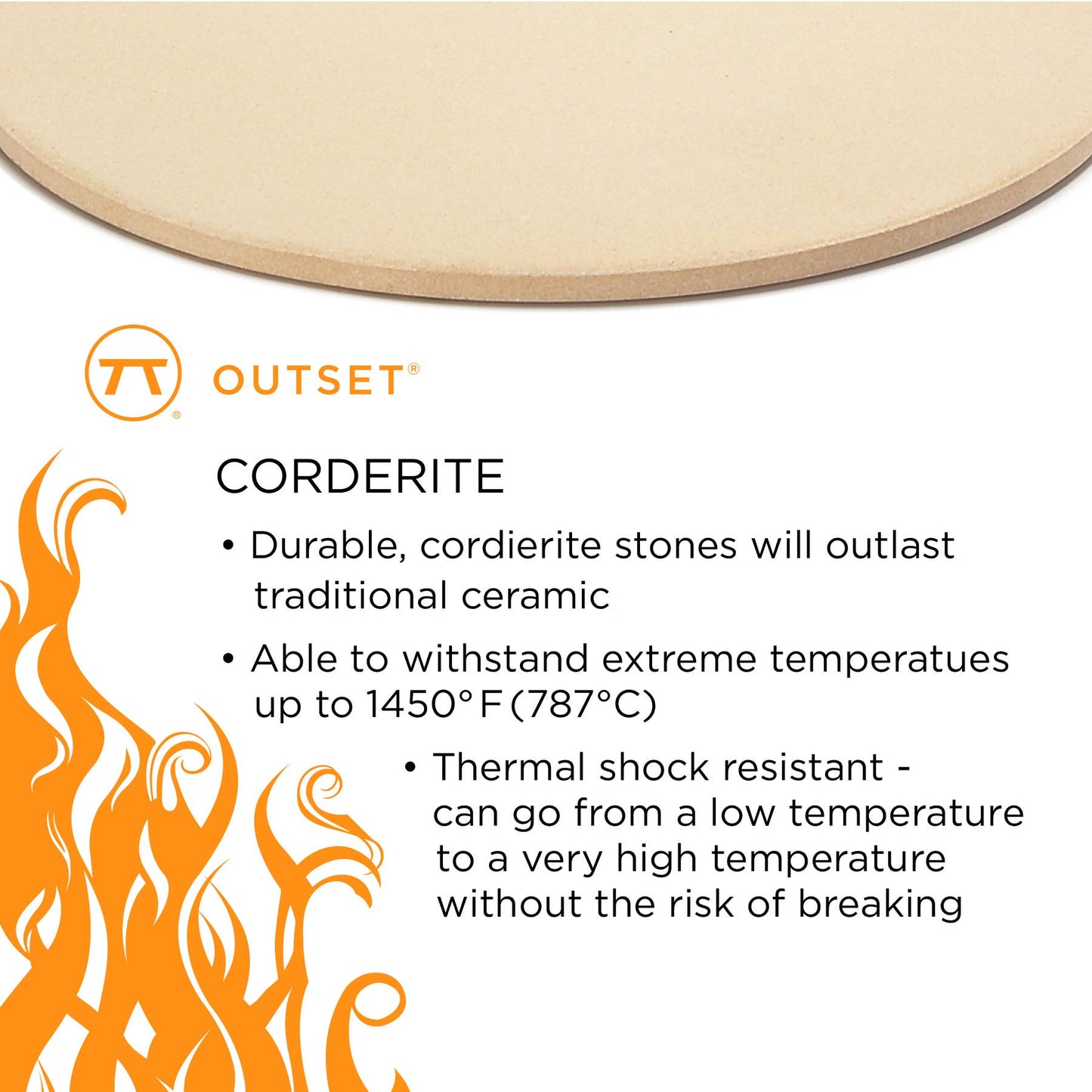 Outset Round Pizza Grill Stone, 13"