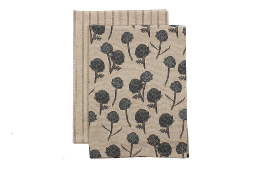 Tea Towel set Artichoke Dark Slate