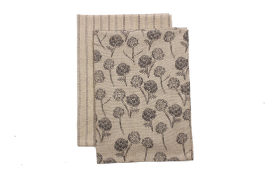 Tea Towel set Artichoke Charcoal