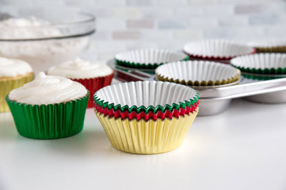 Fox Run Christmas Foil Cupcake Liners, Set of 45, 3"