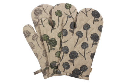 Oven Gloves Artichoke  in Charcoal