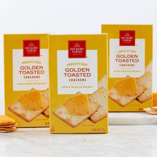 Hickory Farms Golden Toasted Crackers, Crisp & Sea Salt 4oz