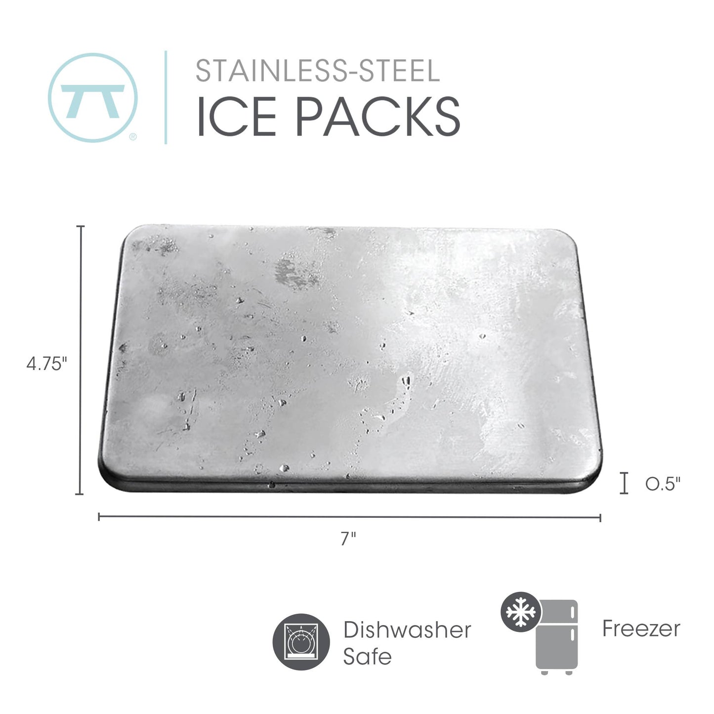 Outset Stainless Steel Travel Ice Packs, Set of 2, 7"x 4.75"