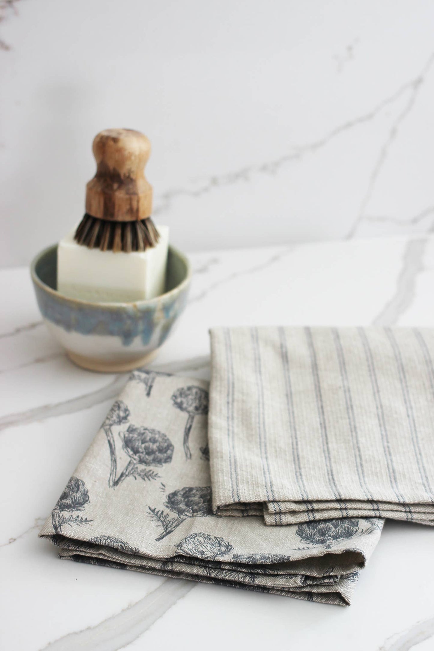 Tea Towel set Artichoke Charcoal