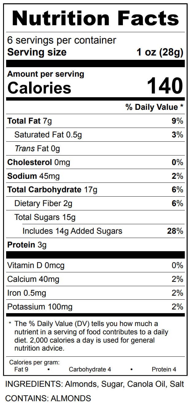 Toffee Praline Almonds 6oz Gift Box